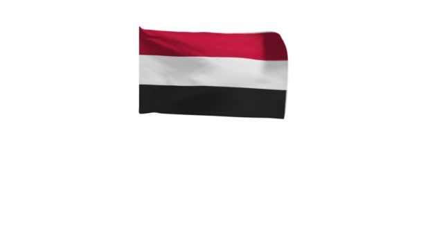 Renderização Bandeira Iêmen Acenando Vento — Vídeo de Stock