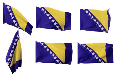 Bosna-Hersek bayrağının altı farklı konumunun geniş resimleri