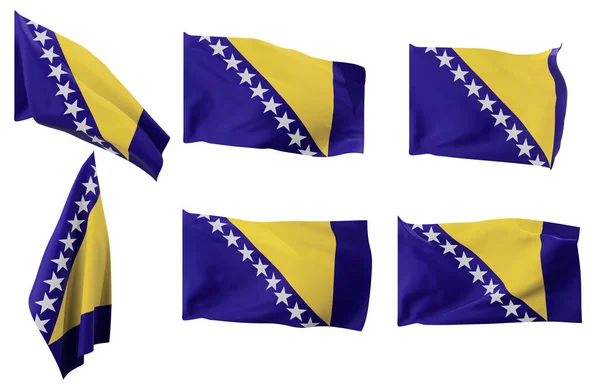 Stock image Large pictures of six different positions of the flag of Bosnia and Herzegovina