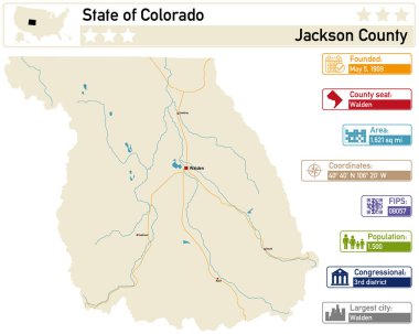 Colorado 'daki Jackson County' nin detaylı bilgi ve haritası..