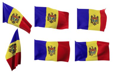 Moldova bayrağının altı farklı konumunun geniş resimleri