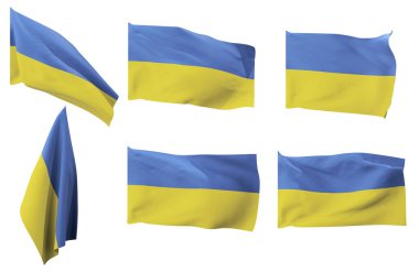 Ukrayna bayrağının altı farklı konumunun geniş resimleri