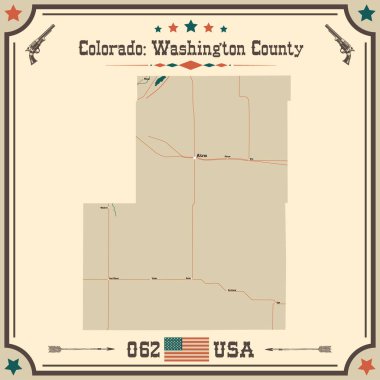 Washington County, Colorado 'nun geniş ve doğru bir haritası..