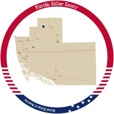 ABD 'nin Florida' daki Collier County haritası daire şeklinde dizilmiş..