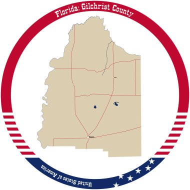 Florida 'daki Gilchrist County' nin haritası..