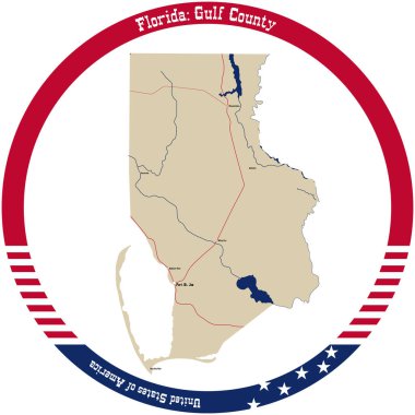 Florida 'daki Körfez Bölgesi Haritası..