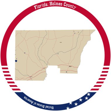 ABD 'nin Florida' daki Holmes County haritası bir daire şeklinde düzenlenmiş..