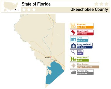 Florida 'daki Okeechobee County' nin detaylı bilgi ve haritası..