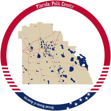 Florida 'daki Polk County Haritası..