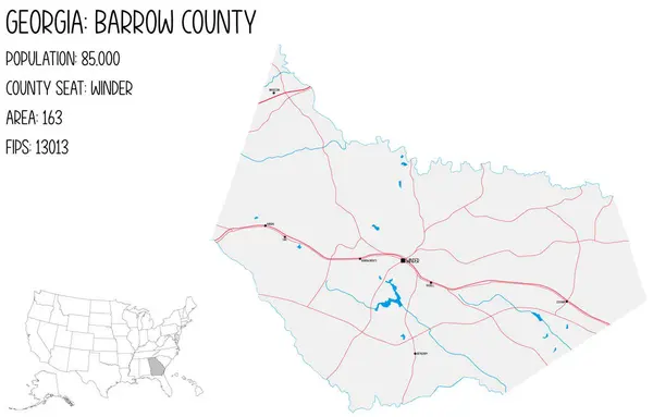 stock vector Large and detailed map of Barrow County in Georgia, USA.