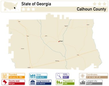 Gürcistan 'daki Calhoun County' nin detaylı bilgi ve haritası.