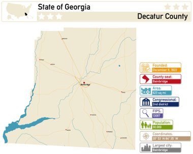 Gürcistan 'daki Decatur County' nin ayrıntılı bilgi ve haritası.