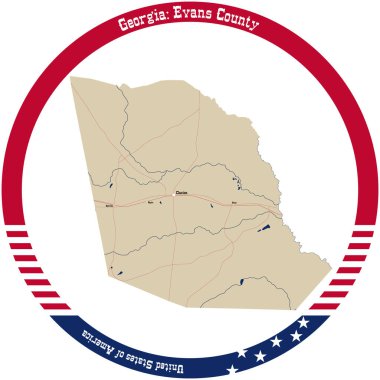 Gürcistan 'daki Evans ilçesinin haritası bir daire şeklinde düzenlenmiş..