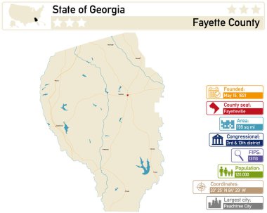 Georgia 'daki Fayette County' nin detaylı bilgi ve haritası.