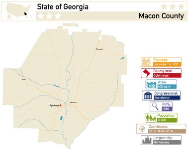 Gürcistan 'daki Macon County' nin ayrıntılı bilgi ve haritası.