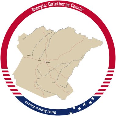 Gürcistan, ABD 'deki Oglethorpe İlçesi Haritası bir daire oluşturdu..