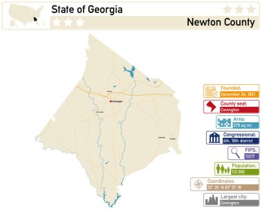 Georgia 'daki Newton County' nin detaylı bilgi ve haritası.