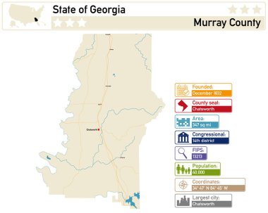 Georgia 'daki Murray County' nin detaylı bilgi ve haritası.