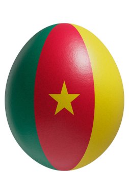 Yüzeyinde bir Kamerun bayrağı olan paskalya yumurtası..