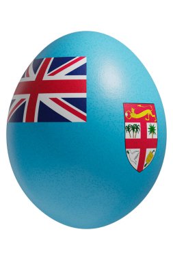 Yüzeyinde Fiji bayrağı olan bir paskalya yumurtası..