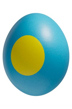 Yüzeyinde Palau bayrağı olan bir paskalya yumurtası..