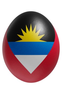 Yüzeyinde Antigua ve Barbuda bayrağı olan bir paskalya yumurtası..