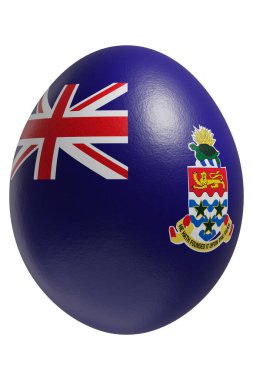 Yüzeyinde Cayman Adası bayrağı olan bir paskalya yumurtası..