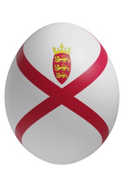 Yüzeyinde Jersey bayrağı olan Paskalya yumurtası..