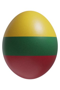 Yüzeyinde Litvanya bayrağı olan paskalya yumurtası..