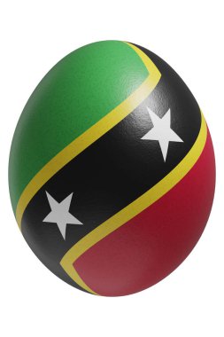 Üzerinde Saint Kitts ve Nevis bayrağı olan bir paskalya yumurtası..