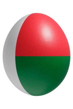 Yüzeyinde Madagaskar bayrağı olan paskalya yumurtası..