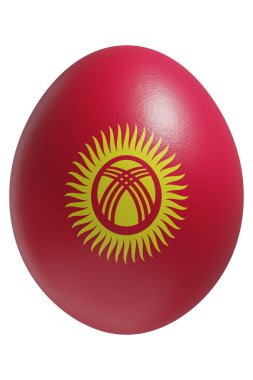 Yüzeyinde Kırgızistan bayrağı olan bir paskalya yumurtası..