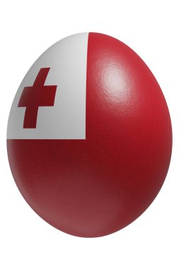 Yüzeyinde Tonga bayrağı olan paskalya yumurtası..