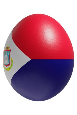 Yüzeyinde Aziz Martin bayrağı olan Paskalya yumurtası..