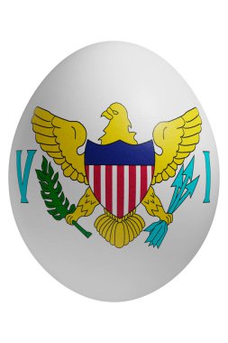 Yüzeyinde Virgin Adaları bayrağı olan bir paskalya yumurtası..