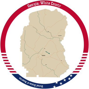 Gürcistan 'daki Beyaz İlçe Haritası..