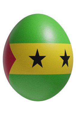 Yüzeyinde Sao Tome ve Principe bayrağı olan bir paskalya yumurtası..