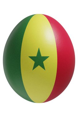 Yüzeyinde Senegal bayrağı olan paskalya yumurtası..