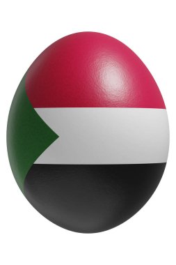 Yüzeyinde Sudan bayrağı olan bir paskalya yumurtası..