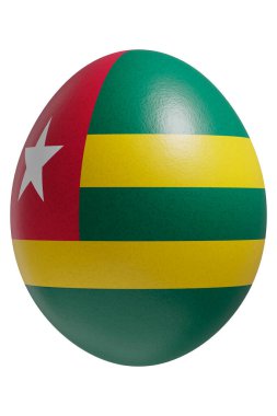Yüzeyinde Togo bayrağı olan Paskalya yumurtası..