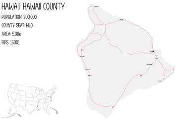 Hawaii eyaletinin geniş ve detaylı haritası Hawaii, ABD.