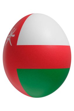 Yüzeyinde Umman bayrağı olan bir paskalya yumurtası..