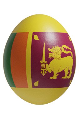 Yüzeyinde Sri Lanka bayrağı olan paskalya yumurtası..