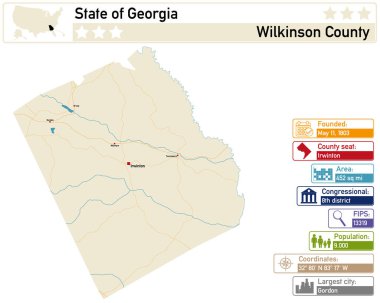 Georgia 'daki Wilkinson County' nin detaylı bilgi ve haritası.