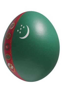 Yüzeyinde Türkmenistan bayrağı olan paskalya yumurtası.