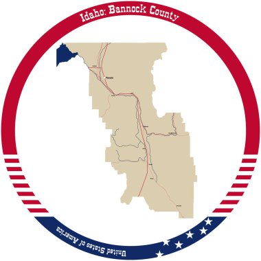 Bannock County 'nin Idaho' daki haritası bir daire şeklinde düzenlenmiş..