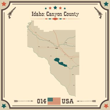 ABD 'nin Idaho eyaletindeki Canyon County' nin büyük ve doğru haritası..