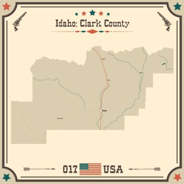 Clark County, Idaho 'nun geniş ve doğru bir haritası..