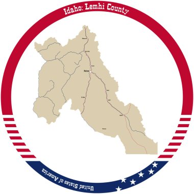 ABD, Idaho 'daki Lemhi ilçesinin haritası bir daire oluşturdu..