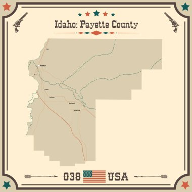 Payette County, Idaho 'nun geniş ve doğru haritası..